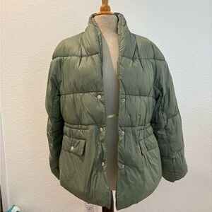 J. Crew Green Puffer Jacket